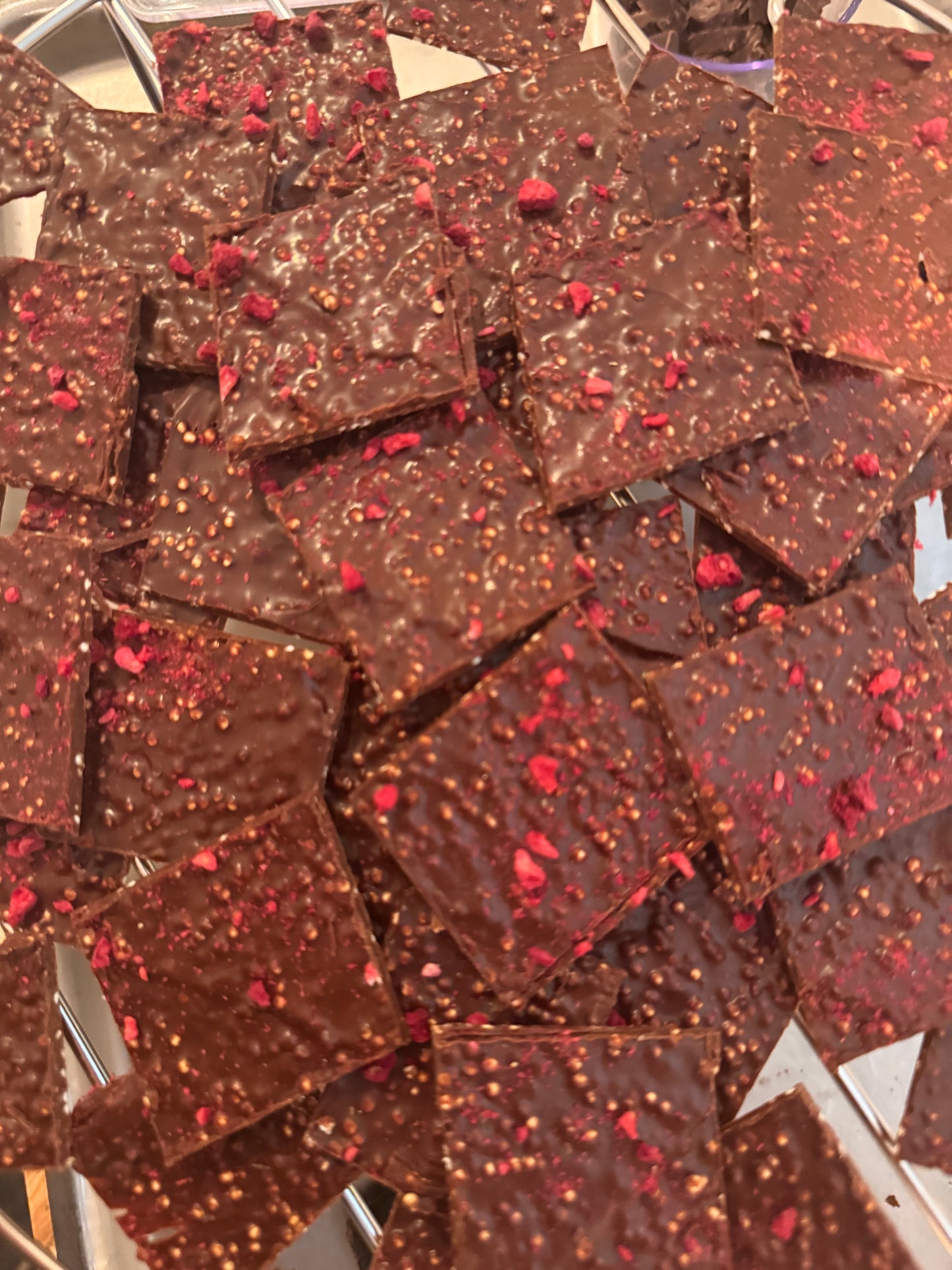 Sjokoladechips med bringebær