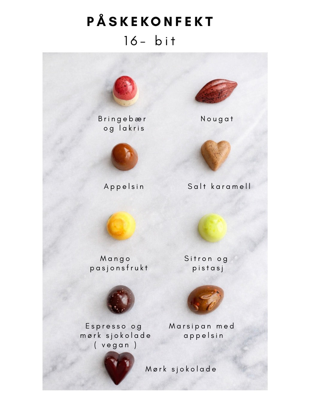 Påskekonfekt 16 biter
